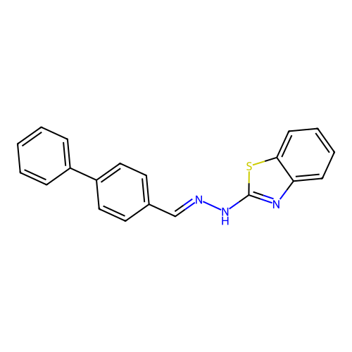 2-[2-[(4-Phenylphenyl)methylidene]hydrazin-1-yl]-1,3-benzothiazole structure