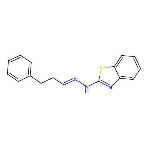 2-[(E)-2-(3-Phenylpropylidene)hydrazin-1-yl]-1,3-benzothiazole structure
