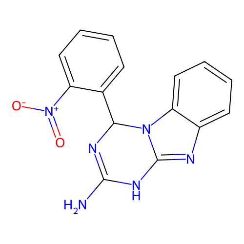 4-(2-Nitrophenyl)-1,4-dihydro[1,3,5]triazino[1,2-a]benzimidazol-2-amine structure