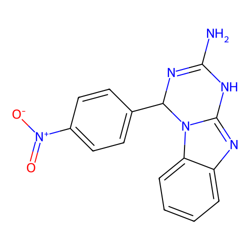 4-(4-Nitrophenyl)-1,4-dihydro[1,3,5]triazino[1,2-a]benzimidazol-2-amine structure