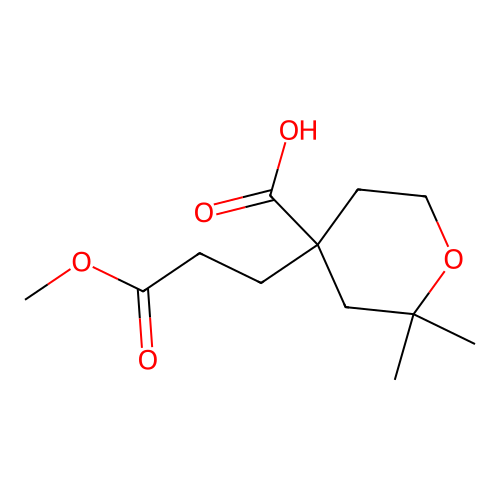 4-(3-methoxy-3-oxopropyl)-2,2-dimethyltetrahydro-2H-pyran-4-carboxylic acid structure