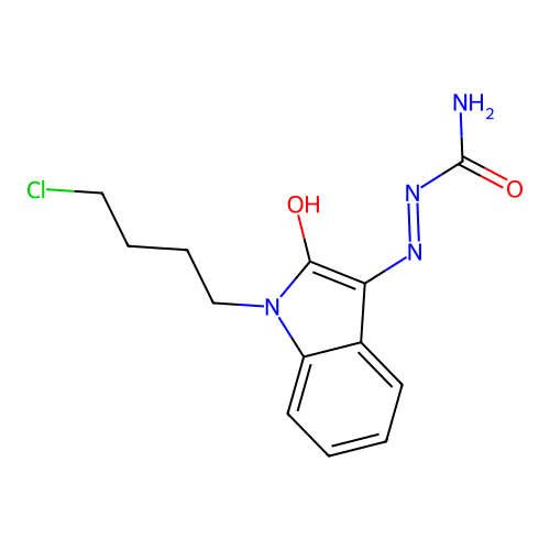[[1-(4-chlorobutyl)-2-oxoindol-3-ylidene]amino]urea structure