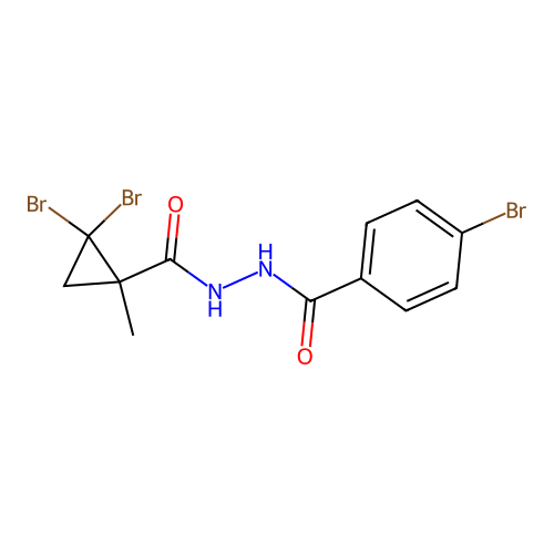 4-bromo-N'-(2,2-dibromo-1-methylcyclopropanecarbonyl)benzohydrazide structure