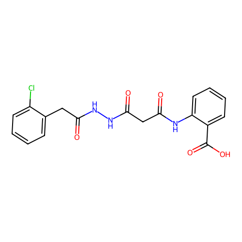 2-[(3-{2-[(2-Chlorophenyl)acetyl]hydrazinyl}-3-oxopropanoyl)amino]benzoic acid structure