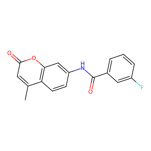 3-fluoro-N-(4-methyl-2-oxochromen-7-yl)benzamide structure