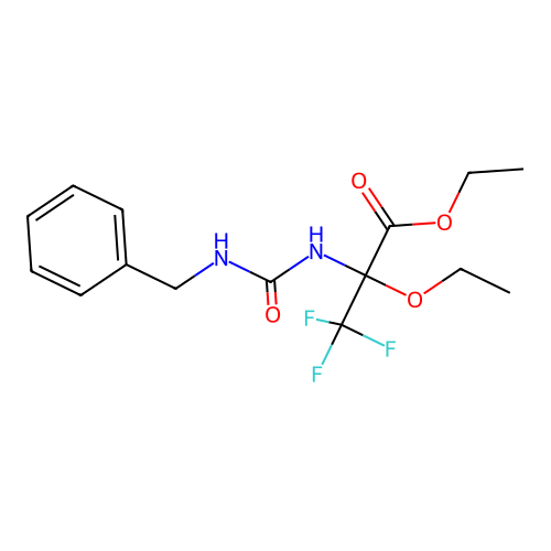 2-(3-Benzyl-ureido)-2-ethoxy-3,3,3-trifluoro-propionic acid ethyl ester structure