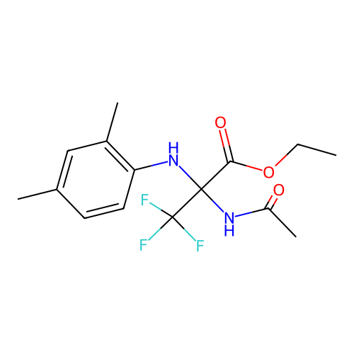 Ethyl 2-acetamido-3,3,3-trifluoro-2-(2,4-xylidino)propionate structure