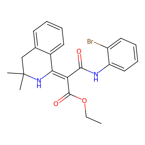 (Z)-ethyl 3-((2-bromophenyl)amino)-2-(3,3-dimethyl-3,4-dihydroisoquinolin-1(2H)-ylidene)-3-oxopropanoate structure