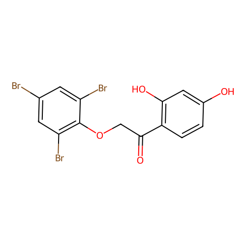 1-(2,4-Dihydroxyphenyl)-2-(2,4,6-tribromophenoxy)ethanone structure