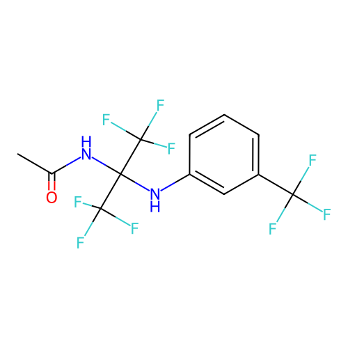 N-(1,1,1,3,3,3-hexafluoro-2-((3-(trifluoromethyl)phenyl)amino)propan-2-yl)acetamide structure