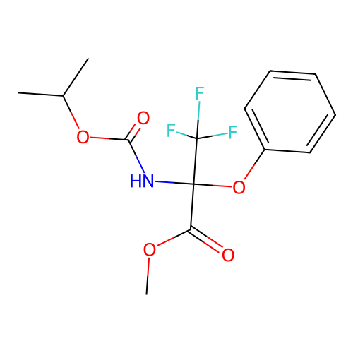 Methyl 3,3,3-trifluoro-2-((isopropoxycarbonyl)amino)-2-phenoxypropanoate structure