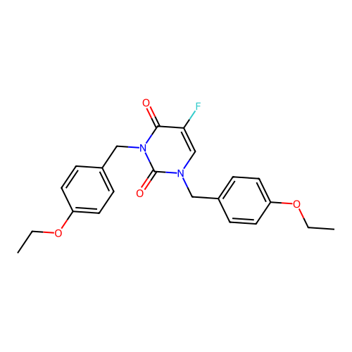 1,3-bis(4-ethoxybenzyl)-5-fluoropyrimidine-2,4(1H,3H)-dione structure