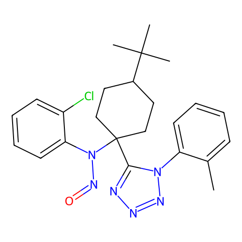 N-(2-chlorophenyl)-N-[1-[1-(2-methylphenyl)tetrazol-5-yl]-4-tert-butyl-cyclohexyl]nitrous Amide structure