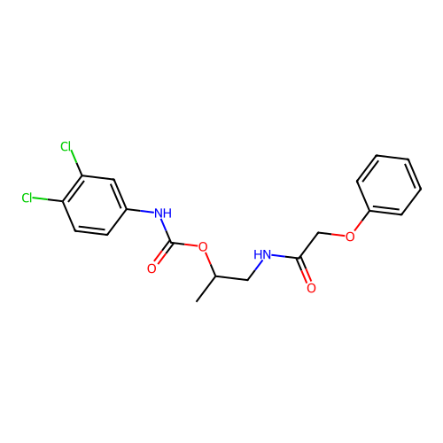 1-[(2-phenoxyacetyl)amino]propan-2-yl N-(3,4-dichlorophenyl)carbamate structure