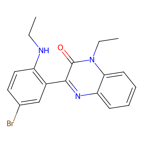 3-(5-bromo-2-(ethylamino)phenyl)-1-ethylquinoxalin-2(1H)-one structure