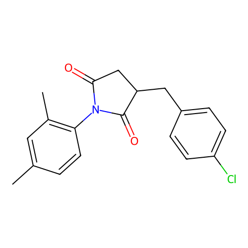 3-(4-Chlorobenzyl)-1-(2,4-dimethylphenyl)pyrrolidine-2,5-dione structure