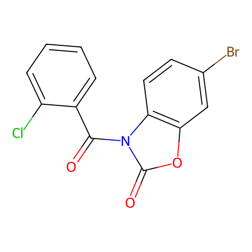 6-bromo-3-[(2-chlorophenyl)carbonyl]-1,3-benzoxazol-2(3H)-one structure