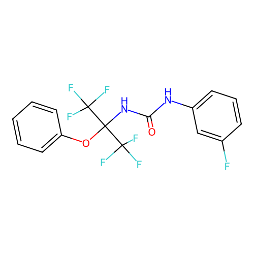 1-(3-Fluorophenyl)-3-(1,1,1,3,3,3-hexafluoro-2-phenoxypropan-2-yl)urea structure