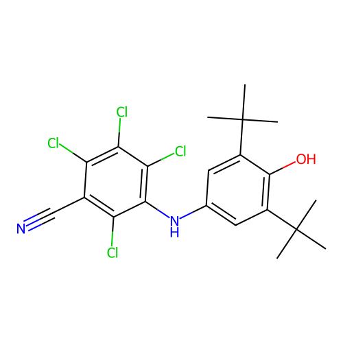 2,3,4,6-Tetrachloro-5-[(3,5-di-tert-butyl-4-hydroxyphenyl)amino]benzonitrile structure