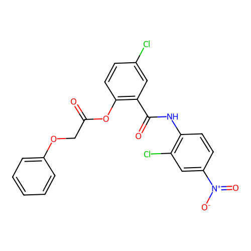 4-Chloro-2-[(2-chloro-4-nitrophenyl)carbamoyl]phenyl phenoxyacetate structure