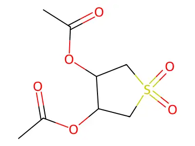 3,4-Thiophenediol, tetrahydro-, 3,4-diacetate, 1,1-dioxide structure
