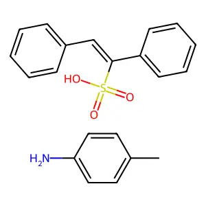 1,2-二苯基乙烯磺酸;4-甲基苯胺 structure