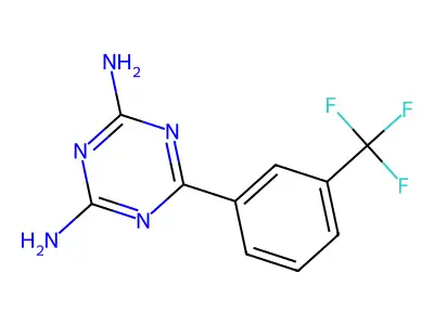 2,4-Diamino-6-(3-(trifluoromethyl)phenyl)-1,3,5-triazine structure