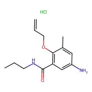 Benzamide, 5-amino-3-methyl-2-(2-propenyloxy)-N-propyl-, monohydrochloride structure