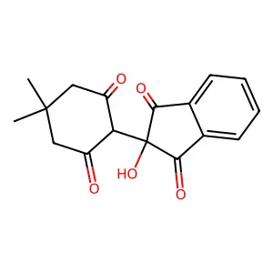 2-(4,4-dimethyl-2,6-dioxocyclohexyl)-2-hydroxy-1H-indene-1,3(2H)-dione structure