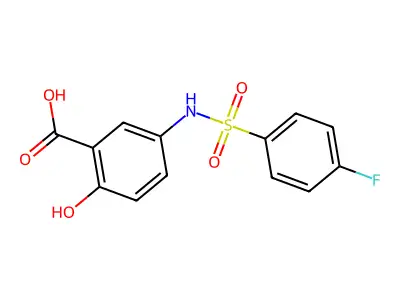 5-[(4-Fluorophenyl)sulfonylamino]-2-hydroxybenzoic acid structure