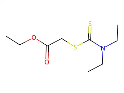 Ethyl 2-(((diethylamino)thioxomethyl)thio)acetate structure
