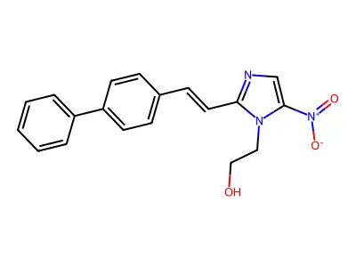 2-[5-Nitro-2-[2-(4-phenylphenyl)ethenyl]imidazol-1-yl]ethanol structure