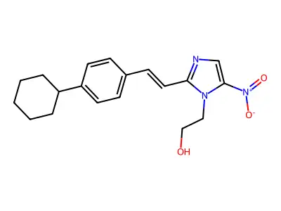 2-[2-[2-(4-Cyclohexylphenyl)ethenyl]-5-nitroimidazol-1-yl]ethanol structure