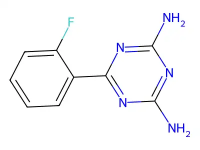 2,4-Diamino-6-(2-fluorophenyl)-1,3,5-triazine structure
