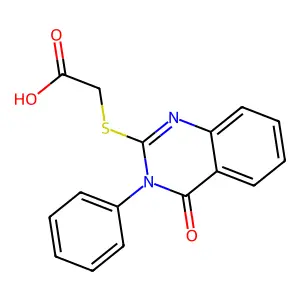 (4-Oxo-3-phenyl-3,4-dihydro-quinazolin-2-ylsulfanyl)-acetic acid structure