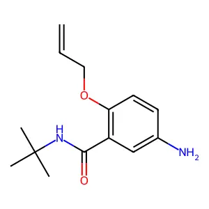2-(烯丙氧基)-5-氨基-N-叔丁基苯甲酰胺 structure