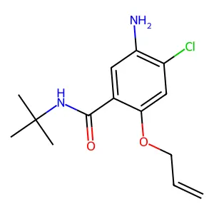 Benzamide, 5-amino-4-chloro-N-(1,1-dimethylethyl)-2-(2-propenyloxy)- structure