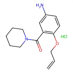 Piperidine, 1-(5-amino-2-(2-propenyloxy)benzoyl)-, monohydrochloride structure