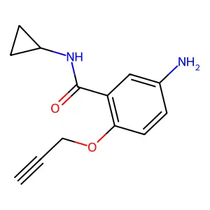 Benzamide, 5-amino-N-cyclopropyl-2-(2-propynyloxy)- structure