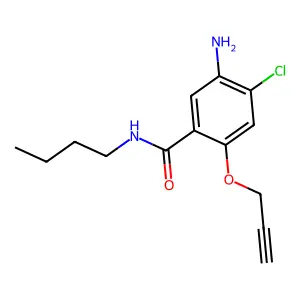 Benzamide, 5-amino-N-butyl-4-chloro-2-(2-propynyloxy)- structure