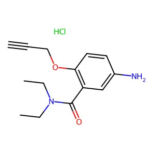 Benzamide, 5-amino-N,N-diethyl-2-(2-propynyloxy)-, hydrochloride structure