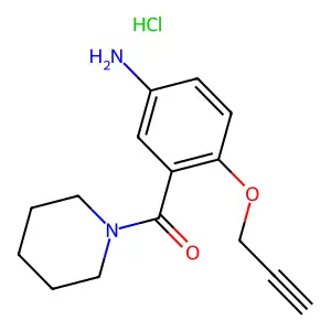 Piperidine, 1-(5-amino-2-(2-propynyloxy)benzoyl)-, hydrochloride structure