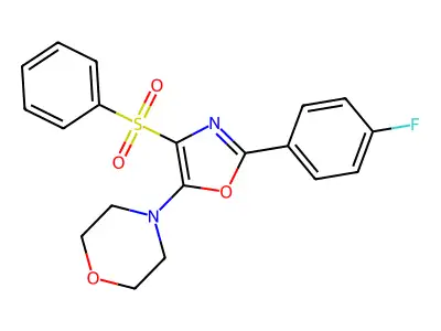 4-[4-(Benzenesulfonyl)-2-(4-fluorophenyl)-1,3-oxazol-5-yl]morpholine structure