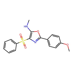 4-(benzenesulfonyl)-2-(4-methoxyphenyl)-N-methyl-1,3-oxazol-5-amine structure