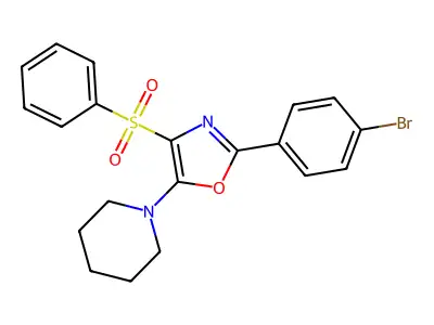 2-(4-Bromophenyl)-4-(phenylsulfonyl)-5-(piperidin-1-yl)oxazole structure