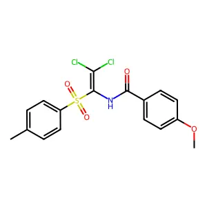 N-[2,2-dichloro-1-(4-methylphenyl)sulfonylethenyl]-4-methoxybenzamide structure