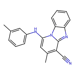 3-Methyl-1-(3-methylanilino)pyrido[1,2-a]benzimidazole-4-carbonitrile structure