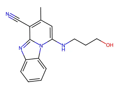 1-(3-Hydroxypropylamino)-3-methylpyrido[1,2-a]benzimidazole-4-carbonitrile structure