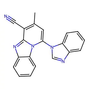 1-(Benzimidazol-1-yl)-3-methylpyrido[1,2-a]benzimidazole-4-carbonitrile structure