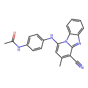 N-[4-[(4-cyano-3-methylpyrido[1,2-a]benzimidazol-1-yl)amino]phenyl]acetamide structure